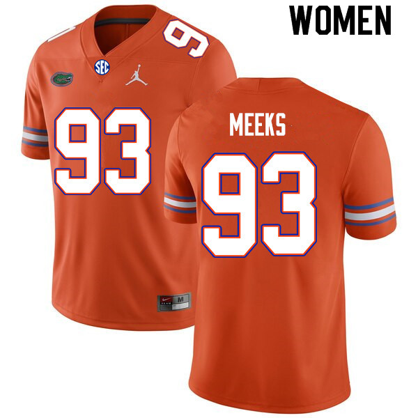 Women #93 Dylan Meeks Florida Gators College Football Jerseys Sale-Orange - Click Image to Close